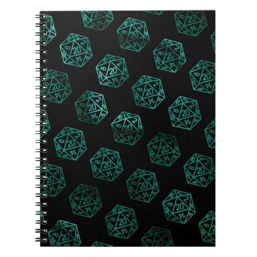 RPG Dice | Emerald Fantasy Tabletop Gamer Kampagne Notizblock (Vorderseite)