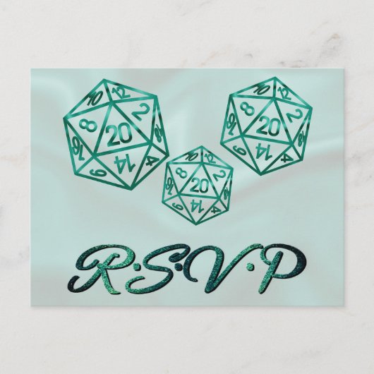 RPG Dice | Emerald Fantasy Tabletop Gamer UAWG Einladungspostkarte (Vorderseite)