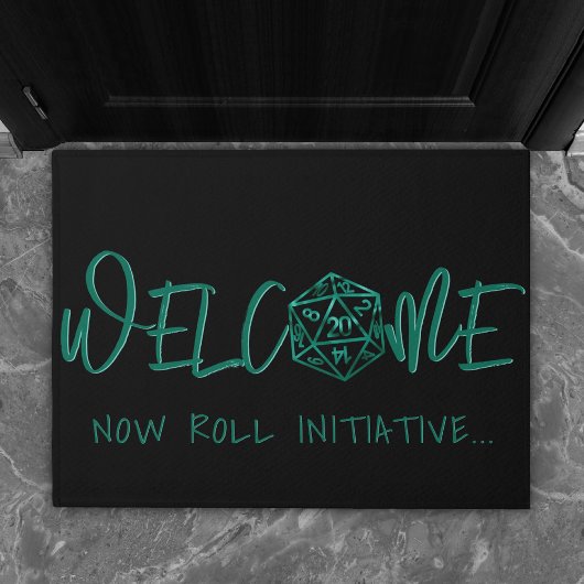 RPG Dice | Emerald Fantasy Tabletop Gamer Willkomm Fußmatte