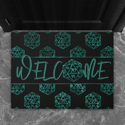 RPG Dice | Emerald Fantasy Tabletop Gamer Willkomm Fußmatte
