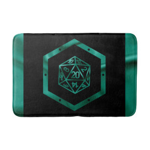 RPG Dice   Emerald Fantasy Tabletop Retro Gamer Badematte