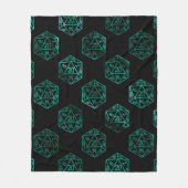 RPG Dice | Emerald Fantasy Tabletop Retro Gamer Fleecedecke (Vorderseite)
