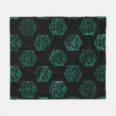 RPG Dice | Emerald Fantasy Tabletop Retro Gamer Fleecedecke (Vorderseite (Horizontal))