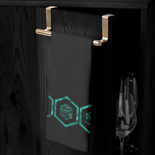 RPG Dice | Emerald Fantasy Tabletop Retro Gamer Geschirrtuch