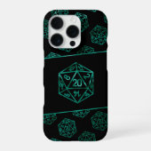 RPG Dice | Emerald Fantasy Tabletop Retro Gamer iPhone Hülle (Rückseite)