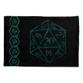 RPG Dice | Emerald Fantasy Tabletop Retro Gamer Kissenbezug (Rückseite-Links)