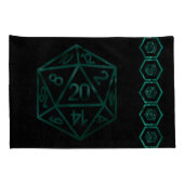 RPG Dice | Emerald Fantasy Tabletop Retro Gamer Kissenbezug (Rückseite-Rechts)