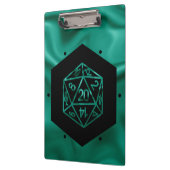 RPG Dice | Emerald Fantasy Tabletop Retro Gamer Klemmbrett (Links)