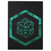 RPG Dice | Emerald Fantasy Tabletop Retro Gamer Klemmbrett (Rückseite)