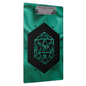 RPG Dice | Emerald Fantasy Tabletop Retro Gamer Klemmbrett (Rechts)