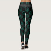 RPG Dice | Emerald Fantasy Tabletop Retro Gamer Leggings (Rückseite)
