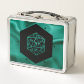 RPG Dice | Emerald Fantasy Tabletop Retro Gamer Metall Brotdose (Vorderseite)
