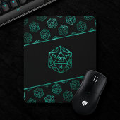 RPG Dice | Emerald Fantasy Tabletop Retro Gamer Mousepad