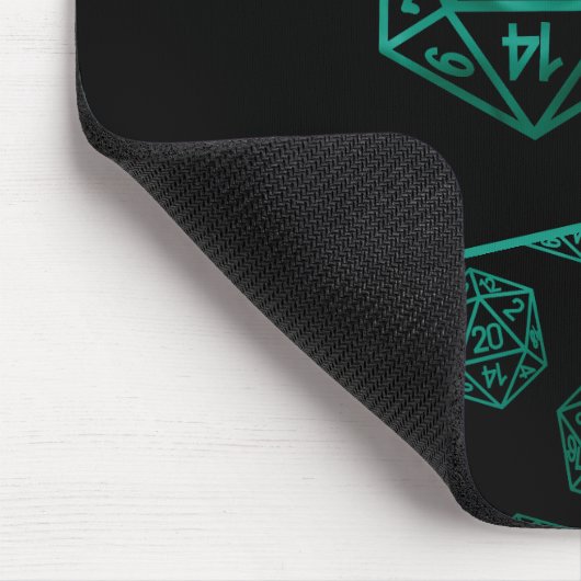 RPG Dice | Emerald Fantasy Tabletop Retro Gamer Mousepad (Ecke)