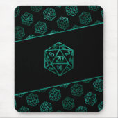 RPG Dice | Emerald Fantasy Tabletop Retro Gamer Mousepad (Vorne)
