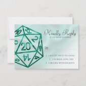 RPG Dice | Emerald Fantasy Tabletop Retro Gamer RSVP Karte (Vorderseite)