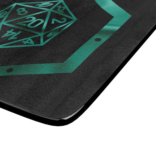 RPG Dice | Emerald Fantasy Tabletop Retro Gamer Schneidebrett (Ecke)