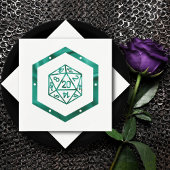 RPG Dice | Emerald Fantasy Tabletop Retro Gamer Serviette