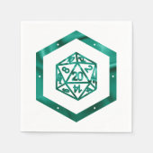 RPG Dice | Emerald Fantasy Tabletop Retro Gamer Serviette (Vorderseite)