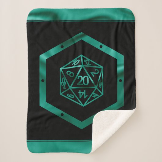 RPG Dice | Emerald Fantasy Tabletop Retro Gamer Sherpadecke (Vorderseite)