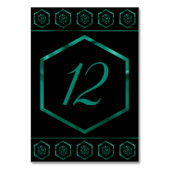 RPG Dice | Emerald Fantasy Tabletop Retro Gamer Tischnummer (Vorderseite)