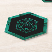 RPG Dice | Emerald Fantasy Tabletop Retro Gamer Untersetzer (angewinkelt)