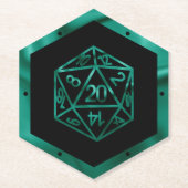 RPG Dice | Emerald Fantasy Tabletop Retro Gamer Untersetzer (Vorderseite)