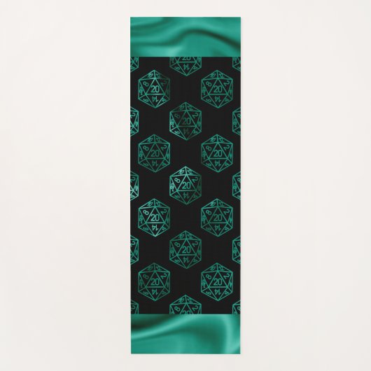 RPG Dice | Emerald Fantasy Tabletop Retro Gamer Yogamatte (Vorderseite)