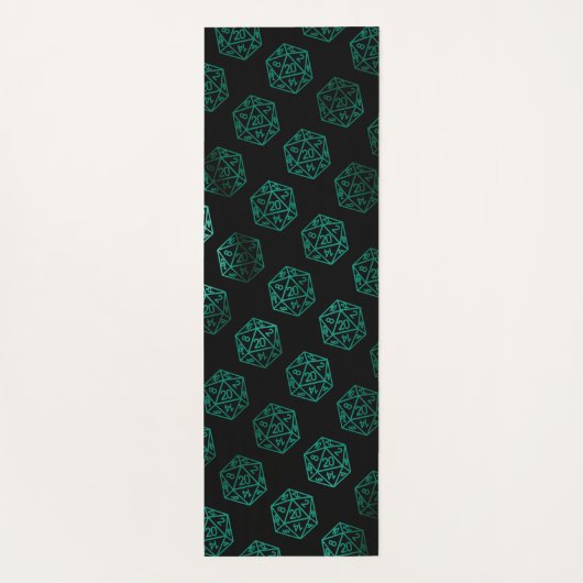 RPG Dice | Emerald Fantasy Tabletop Retro Gamer Yogamatte (Rückseite)