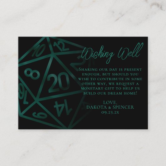 RPG Dice | Emerald Tabletop Gamer wünscht sich ein Begleitkarte (Vorderseite)