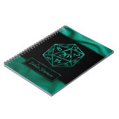 RPG Dice | Emerald Tabletop PnP Gamer-Charakter Notizblock (Linke Seite)