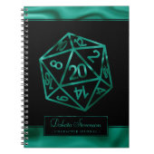 RPG Dice | Emerald Tabletop PnP Gamer-Charakter Notizblock (Vorderseite)