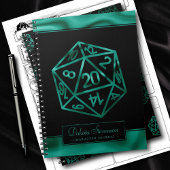 RPG Dice | Emerald Tabletop PnP Gamer-Charakter Notizblock