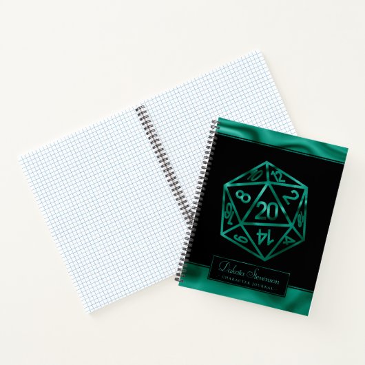 RPG Dice | Emerald Tabletop PnP Gamer Graph Paper Notizblock (Innenseite)