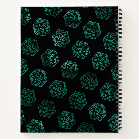 RPG Dice | Emerald Tabletop PnP Gamer Graph Paper Notizblock (Rückseite)
