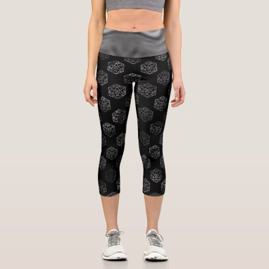 RPG Dice | Fantasy Old School Tabletop Retro Gamer Capri Leggings (Vorderseite)