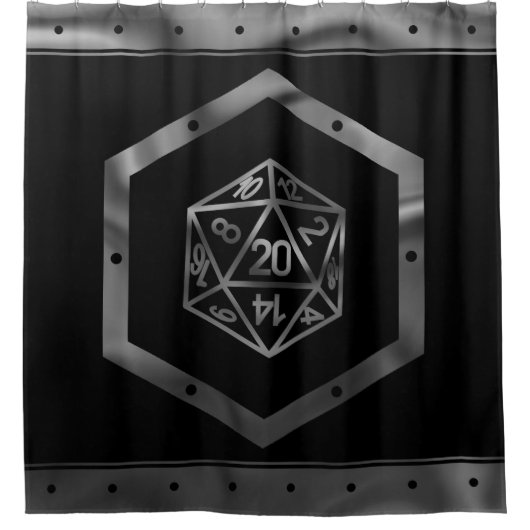 RPG Dice | Fantasy Old School Tabletop Retro Gamer Duschvorhang (Vorderseite)
