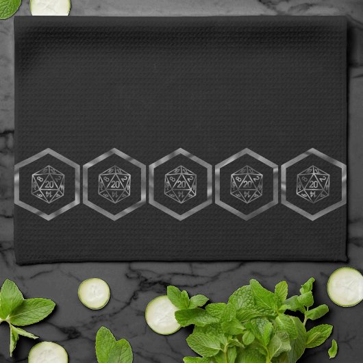 RPG Dice | Fantasy Old School Tabletop Retro Gamer Geschirrtuch