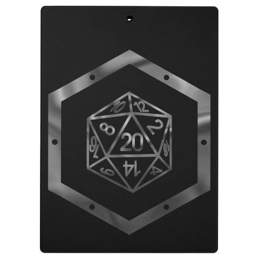 RPG Dice | Fantasy Old School Tabletop Retro Gamer Klemmbrett (Rückseite)