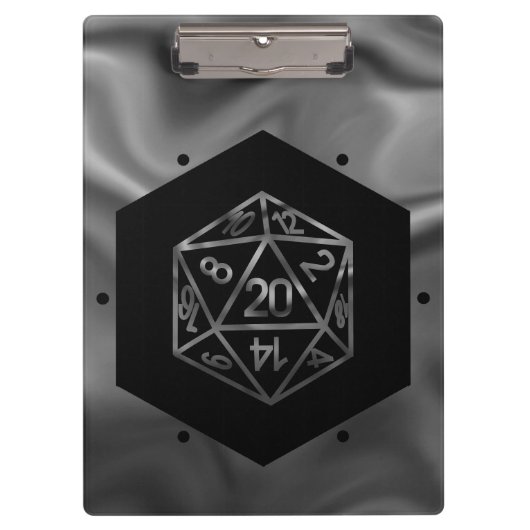 RPG Dice | Fantasy Old School Tabletop Retro Gamer Klemmbrett (Vorderseite)