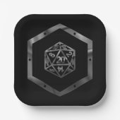 RPG Dice | Fantasy Old School Tabletop Retro Gamer Pappteller (Vorderseite)