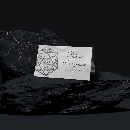 RPG Dice | Fantasy Old School Tabletop Retro Gamer Platzkarte