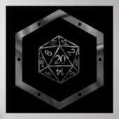 RPG Dice | Fantasy Old School Tabletop Retro Gamer Poster (Vorne)