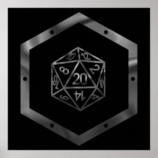 RPG Dice | Fantasy Old School Tabletop Retro Gamer Poster (Vorne)