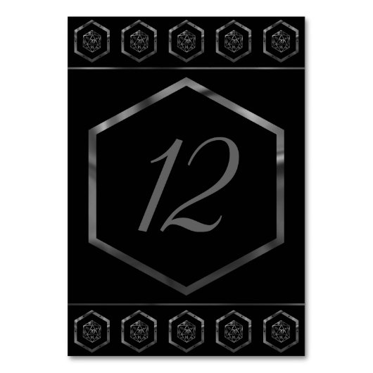 RPG Dice | Fantasy Old School Tabletop Retro Gamer Tischnummer (Vorderseite)