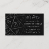 RPG Dice | Fantasy Retro Tabletop Gamer Empfang Begleitkarte (Vorderseite)