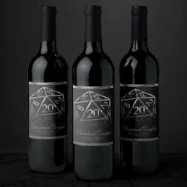 RPG Dice | Fantasy Retro Tabletop Gamer Vielen Dan Weinetikett