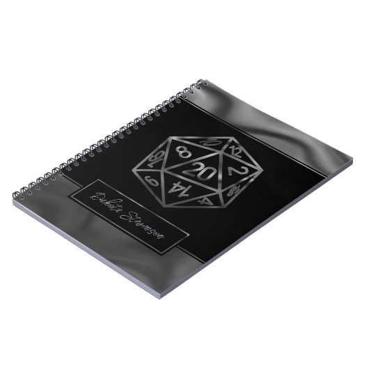 RPG Dice | Fantasy Tabletop Gamer Custom Character Notizblock (Linke Seite)