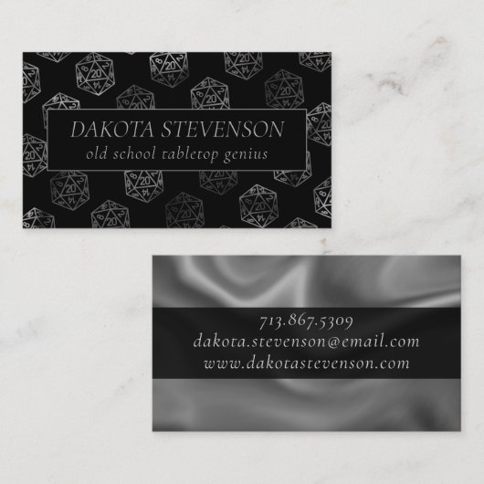 RPG Dice | Fantasy Tabletop Retro Gamer Branding Visitenkarte (Vorne/Hinten)