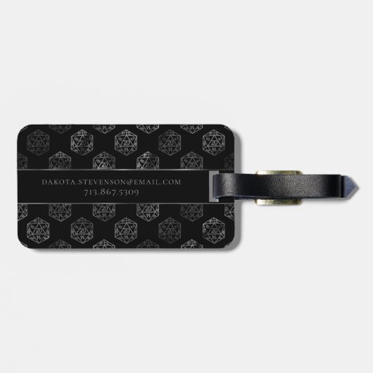 RPG Dice | Fantasy Tabletop Retro Gamer Custom Gepäckanhänger (Rückseite horizontal)